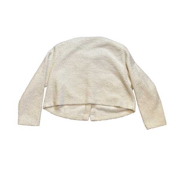 H&M Womens Boucle Jacket Cardigan XXL Cream Teddy Fleece Shacket Long Sleeve - Picture 2 of 4